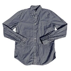 GAP Men's Blue and White Gingham Plaid Shirt Size Medium